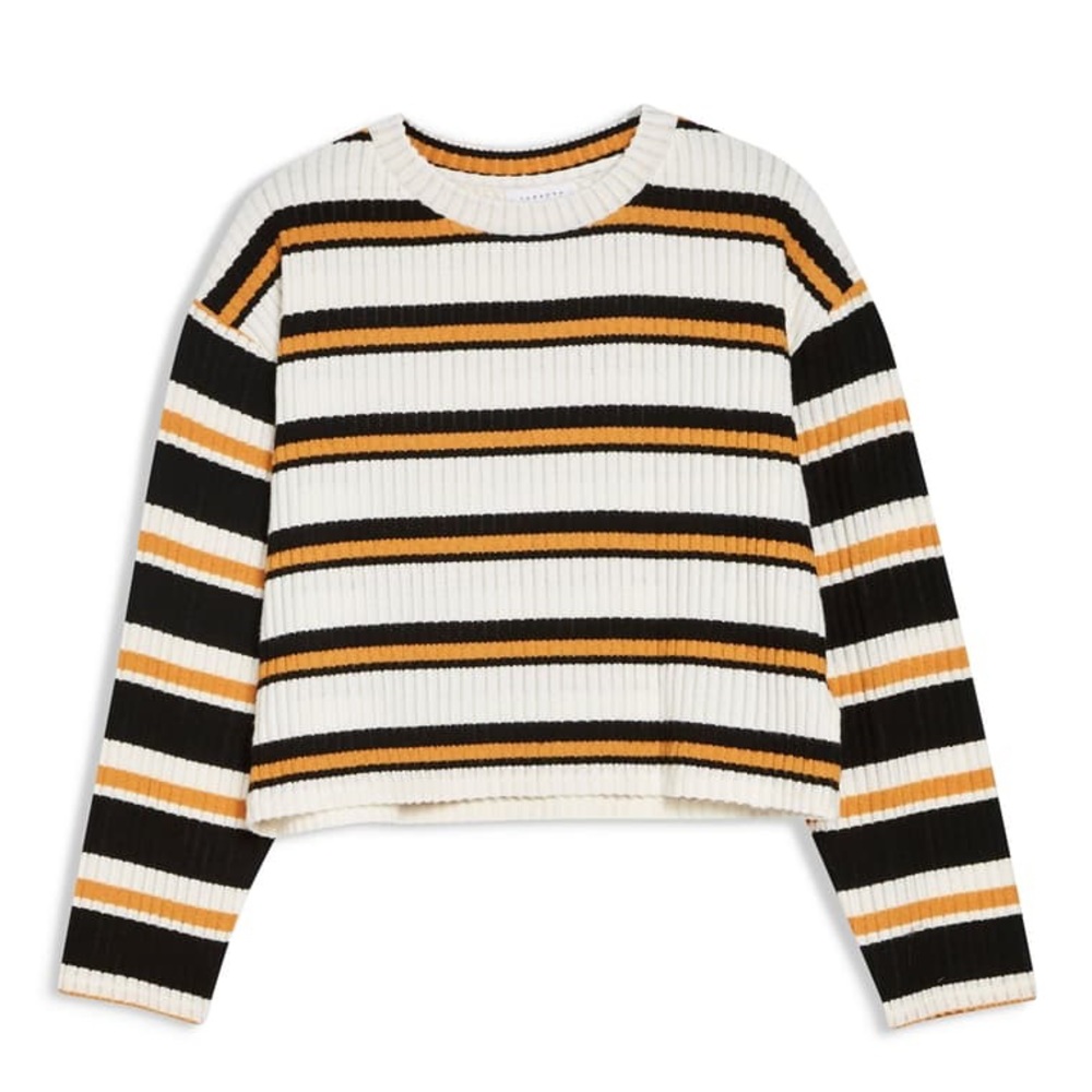 Topshop Stripe Cut & Sew Sweater